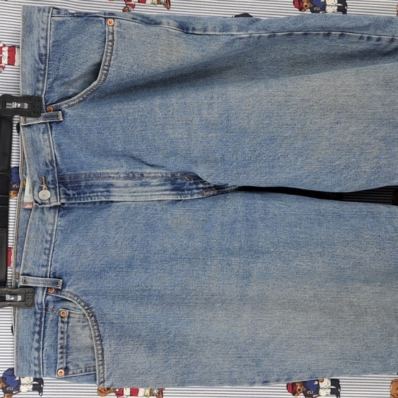 Levi's 550 relaxed fit med light wash straight leg baggy legs denim jeans 42/30 - Picture 2 of 6